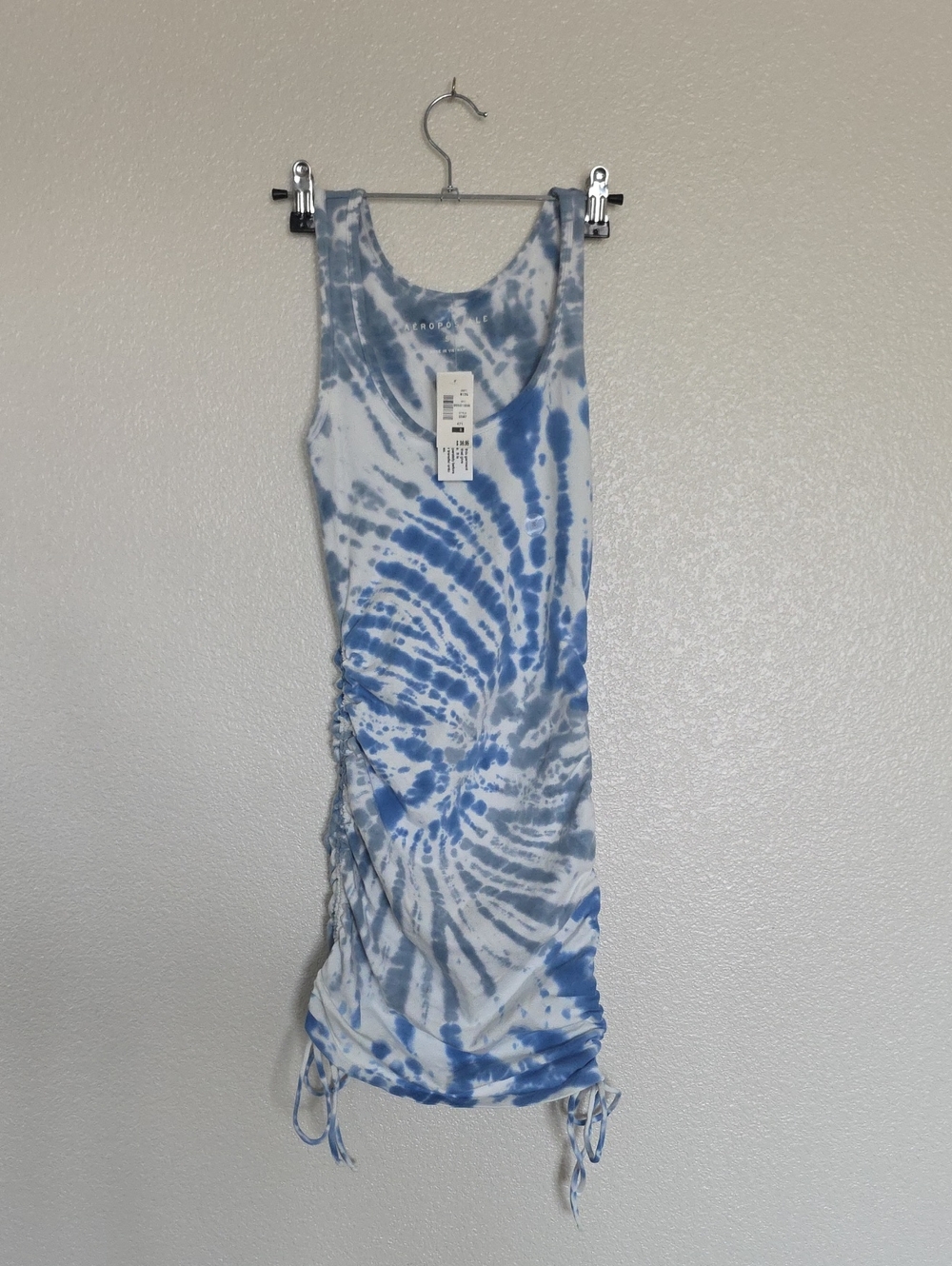Aeropostale Blue and White Tie-Dye Tank Dress